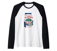 Welcome to Alabama Vintage State Pride Southern Charm Raglan Baseball Tee