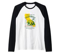 Welcome to California Bear Vintage Graphic Design Raglan Baseball Tee