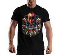 Welcome to Camp Crystal Lake Jason Voorhees Halloween Camp Men's Black T-Shirt Size XL