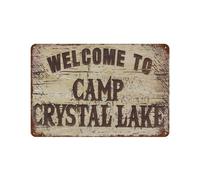 Welcome to Camp Crystal Lake Tin Sign Metal Plaque Art Hanging Iron Painting Retro Home Kitchen Garden Garage Wall Decor(30 x 40 cm)12 x 16 Zoll-64