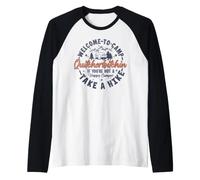 Welcome to Camp Quitcherbitchin Funny Camping Design Raglan Baseball Tee