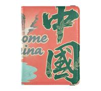 Welcome To China Scenery Culture Leather passport book holder for travel Travel Documents Organizer Protector Document Organizer Holder Accessories for women Lightweight