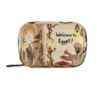 Welcome to Egypt Scenery Culture Pill Organizer with Detachable Compartments Convenient Organizer for Travel