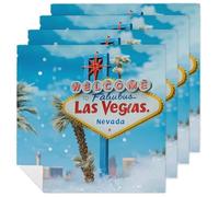 Welcome to Fabulous Las Vegas 47cm Cloth Napkin Set Washable Reusable Napkins for Cocktail Wedding Table Decor