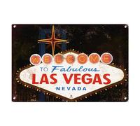 Welcome to Fabulous Las Vegas Classic Las Vegas Souvenir Vintage Wall Decorative Tin Sign 12" x 8"