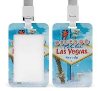Welcome to Fabulous Las Vegas ID Badge Holder Name Card Holders Photocard Case with Lanyard for Teacher Nurse Office