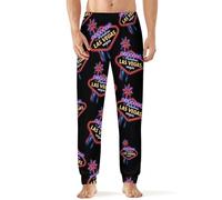 Welcome to Fabulous Las Vegas Pajamas for Men Lightweight Warm Pjs Sleepwear Soft Lounge Pant with Elastic Waistband L