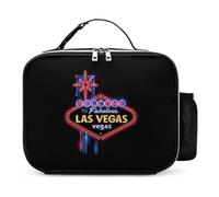 Welcome to Fabulous Las Vegas Reusable Insulated Lunch Bag Tote Handbag Leather Portable Cooler Bags for Men Women