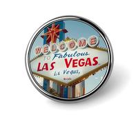 Welcome to Fabulous Las Vegas Round Brooch Pins Badge Printed Button Tie Lapel Backpack Pin Decoration for Women Men