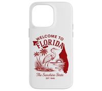Welcome to Florida Vintage Travel Art with Palm Trees Case for iPhone 14 Pro Max