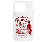 Welcome to Florida Vintage Travel Art with Palm Trees Case for iPhone 15 Pro Max
