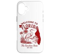 Welcome to Florida Vintage Travel Art with Palm Trees Case for iPhone 16 Plus
