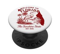 Welcome to Florida Vintage Travel Art with Palm Trees PopSockets Adhesive PopGrip