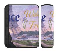 Welcome to France Scenery Culture 2 Pack Belt Shoulder Strap More Comfort Driving for Van forro para cinturon de seguridad