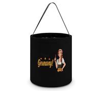 Welcome to Germany Cute Halloween Candy Bucket Reusable Collapsible Candies Basket Fabric Tote Bags