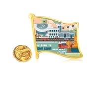 Welcome to hong kong china Golden Metal Flag Lapel Pin Badge