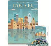 Welcome To Israel 1000 Pieces Jigsaw Puzzles for Teenagers Smart Exercise Leisure Activity Seamless Lock Birthday Gift (38x52cm)