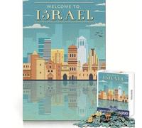 Welcome To Israel Jigsaw Puzzles 1000 Pieces for Adults Mind Power Mind Soothing Fun Uniform Edges Thoughtful Gift (38x26cm)