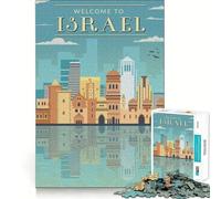 Welcome To Israel Jigsaws for Adults1000 Pieces Brain Memory Game Fine Cut Premium Finishing Engaging Way to Pass Free Hours (50x75cm)