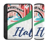 Welcome to Italy Scenery Culture 2 pcs Car seat Strap Covers Stop seat Belt Cutting into Neck for Sedan funda para cinturón de carro