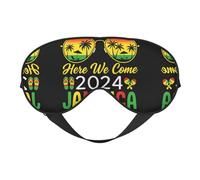 Welcome to Jamaica Printing Rest Sleep Eye Mask, Soft Eye Mask for Home & Camping, Blocks Light, Comfortable for Most Users