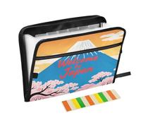 Welcome to Japan Scenery Culture Expandable File Folder 13 Pockets A4 Letter Size with Zipper Closure for File Folder with Zipper