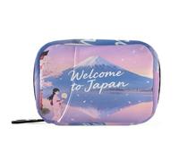 Welcome to Japan Scenery Culture Medication Bags with Detachable Compartments Portable Pill Cases Organizers