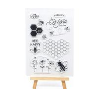 Welcome to Joyful 1pcs Bee Happy Clear Stamp for Card Making Decoration and Scrapbooking 11x15cm