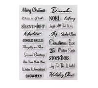 Welcome to Joyful 1pcs Santa Snowman Merry Christmas Sentiment Clear Stamp for Card Making Decoration and Scrapbooking 14x18cm