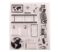 Welcome to Joyful Home 1pc Globe Map Rubber Clear Stamp for Card Making Decoration and Scrapbooking