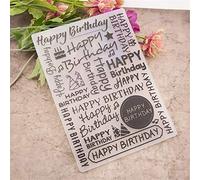 Welcome to Joyful Home 1PC Happy Birthday Background Embossing Folder for Card Making Floral DIY Plastic Scrapbooking Photo Album Card Paper DIY Craft Decoration Template Mold