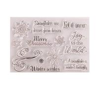 Welcome to Joyful Home 1pc Snowflake are Kisses from Heaven Clear Stamp for Card Making Decoration and Scrapbooking