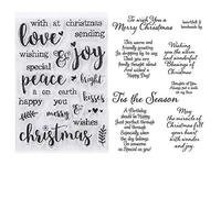 Welcome to Joyful Home 2pc/Set Peace Love Joy to Wish You Christmas Clear Stamp for Card Making Decoration and Scrapbooking 11x16cm