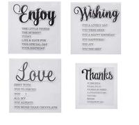 Welcome to Joyful Home 4pcs/Set Enjoy Wishing Love Thanks Backgroun Clear Stamp for Card Making Decoration and Scrapbooking