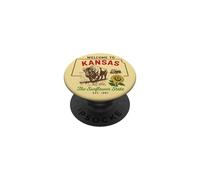 Welcome to Kansas Bison Vintage Sunflower State Pride PopSockets Adhesive PopGrip
