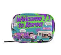 Welcome to Korea Scenery Culture aid Bag with Detachable Compartments Attachable Organizer Zipper case