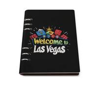 Welcome To Las Vegas Cards Dices A5 Notebook Refillable 6 Ring Binder Note Book 90 Pages for Travel Journal