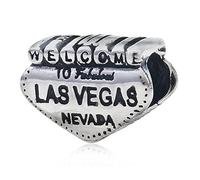 Welcome to Las Vegas Nevada Charm 925 Sterling Silver Beads for Pandora Charms Bracelet & Necklace