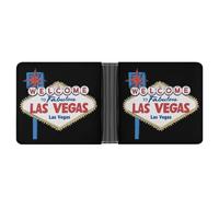 Welcome to Las Vegas Printed Bifold Wallet with Hidden Compartments Pocket Money and Credit Card Holder for Men Women