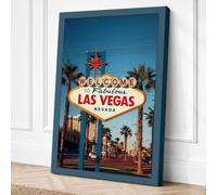 Welcome to Las Vegas Vintage Canvas Wall Art Print 18x12 Inch