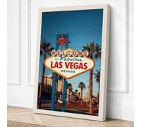 Welcome to Las Vegas Vintage Canvas Wall Art Print 24x16 Inch