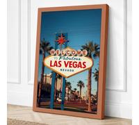 Welcome to Las Vegas Vintage Canvas Wall Art Print 24x16 Inch