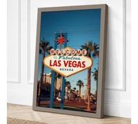 Welcome to Las Vegas Vintage Canvas Wall Art Print 36x24 Inch