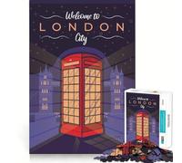 Welcome To London City 1000 Piece Puzzle For Adults Mind Skill Play Laser Cut for Flawless Fit Rewarding Activity for Rainy Days (38x52cm)