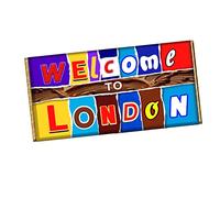 Welcome to London Novelty Chocolate Bar Wrapper Label for New Comers Visitors London UK Britain #641 (With Chocolate Bar)