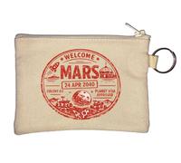 Welcome to Mars Colony with Visa Approval Key Chain Coin Purse Beige