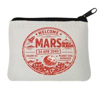 Welcome to Mars Colony with Visa Approval Neoprene Coin Purse Pouch 10x11cm White