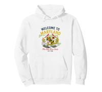 Welcome to Maryland Vintage State Outline Maryland Pride Pullover Hoodie