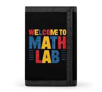 Welcome to Math Lab Men's Trifold Wallet Minimalist Slim Wallets with Card Holder Keychain