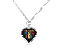 Welcome To Math Lab Urn Necklaces for Ashes Human Pet Cremation Jewelry Keepsake with Funnel Filler Kit